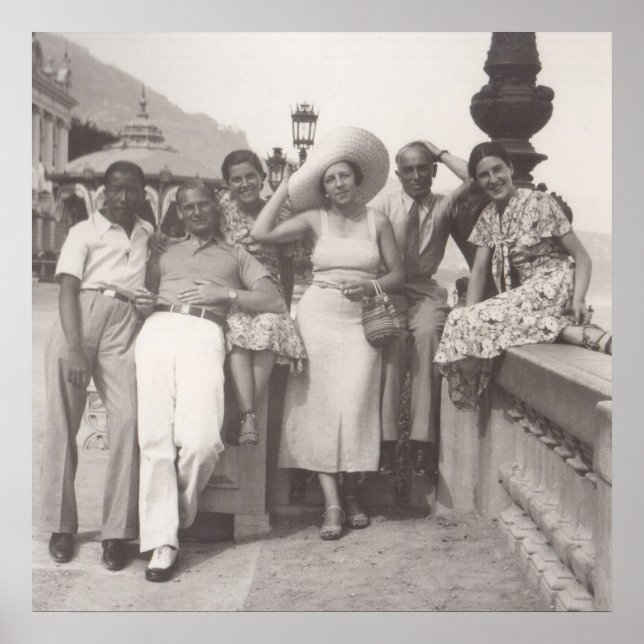 Póster Grupo de amigos em Cannes, 1930 (Frente)