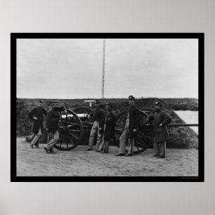 Póster Grupo de arma de Massachusetts no forte Totten