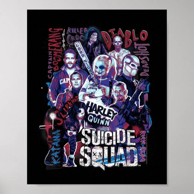 Poster Grupo de Esquadrão Suicida (Frente)