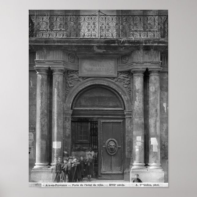 Poster Grupo de estudantes que saem do Hotel de Ville (Frente)