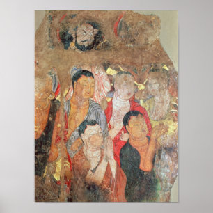 Póster Grupo de monges e de Buddha