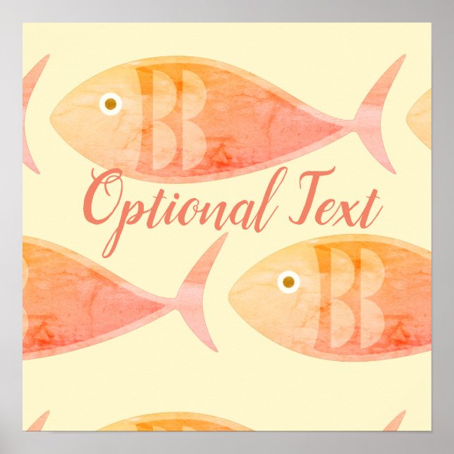 Poster Grupo de Peixes de Salmão (Frente)