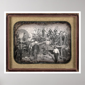 Poster Grupo dos Vinte e Três Mineiros em Sluice [cerca d