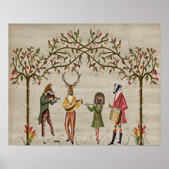 Poster Grupo Minstrel de Animais das Florestas (Frente)