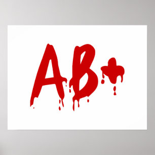 Póster Grupo sanguíneo AB+ Hospital positivo do #Horror