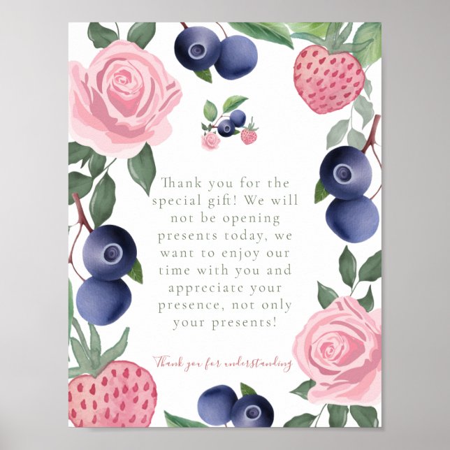 Poster Grupo Strawberry e Blueberry Obrigado Sinal de pre (Frente)