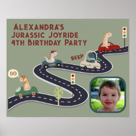 Poster Grupos Pré-Históricos de Dinossauros Coloridos Con