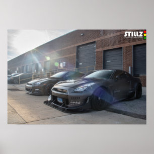 Poster GTR de Nissan do coelho preto Matte de
