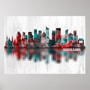 Poster Guadalajara Mexico Skyline
