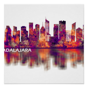 Póster Guadalajara Mexico Skyline