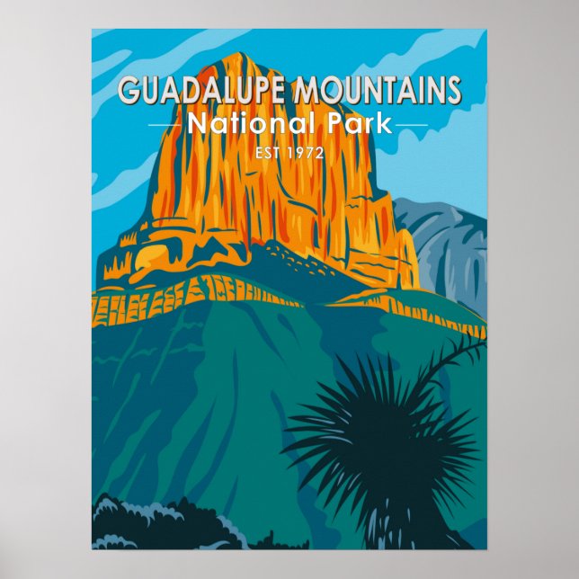 Poster Guadalupe Mountain National Park Texas Vintage (Frente)