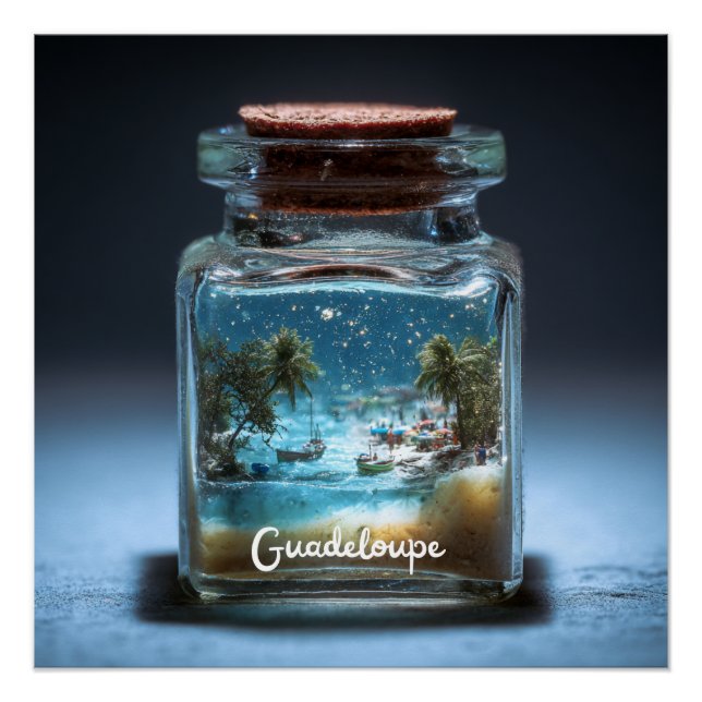Póster Guadeloupe Enchantée dans une Bouteille Miniature (Frente)