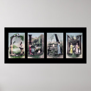 Poster GUAM Vintage - Alfabeto - Letra Name Art