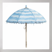Guarda-chuva de Aquarela Azul e Branco – Ocean Nur