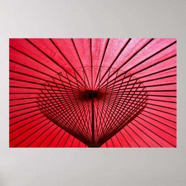 Poster Guarda-chuva de papel vermelho (Frente)