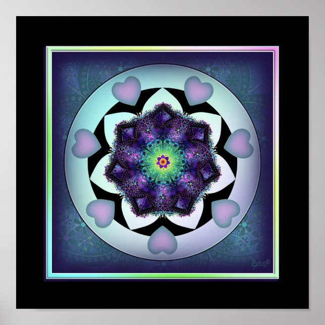 Poster Guarda-chuva e corações roxos .7 (Frente)