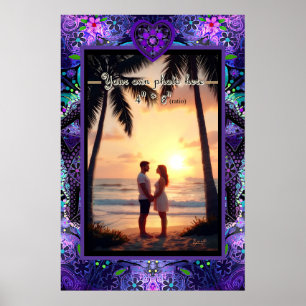 Poster Guarda-chuva e corações roxos .7