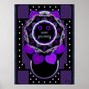 Poster Guarda-chuva Roxo & Corações.7