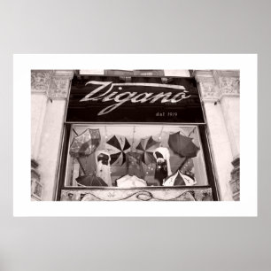 Poster Guarda-chuvas da loja de janela