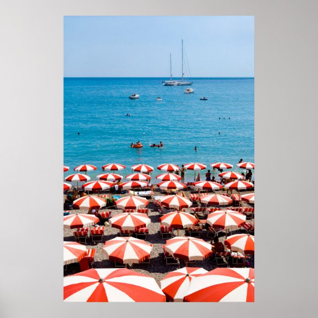 Póster Guarda-chuvas Na Costa Amalfitan (Frente)