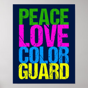 Poster Guarda de cor do Peace Love
