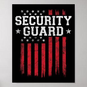 Poster Guarda de Segurança Orgulhosa Bandeira Americana U