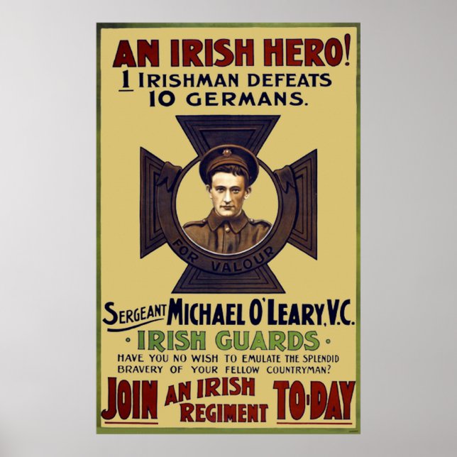 Poster Guarda Irlandesa Hero WW I (Frente)