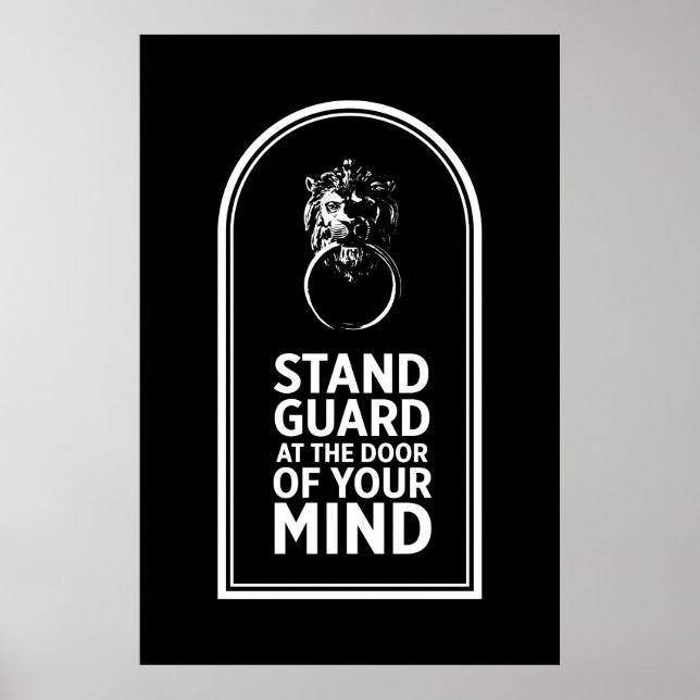 Poster Guarda Na Porta Da Sua Mente - Citação (Frente)