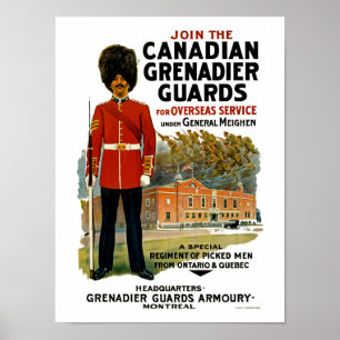 Póster Guardas canadenses do granadeiro