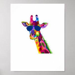 Poster Guardião de Zoológico de Girafa Safari Animal Gira