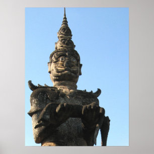 Poster Guardião do gigante do Lao. Parque de Buddha,