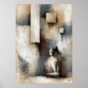 Poster Guardião Wabi-Sabi Silêncio Moderno Japonês Abstra