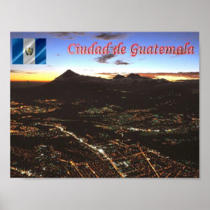 Poster Guatemala - Cidade da Guatemala - À Noite -