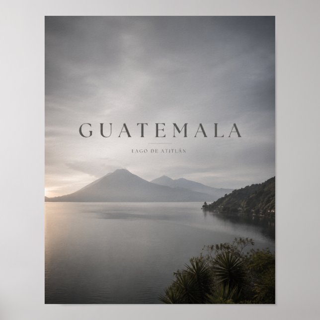 Poster Guatemala Lago de Atitlán Moody Viagem (Frente)