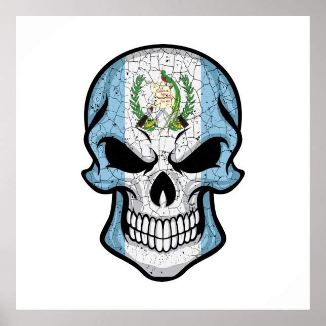 Poster Guatemala sorrindo Sinalizador de Caveira (Frente)