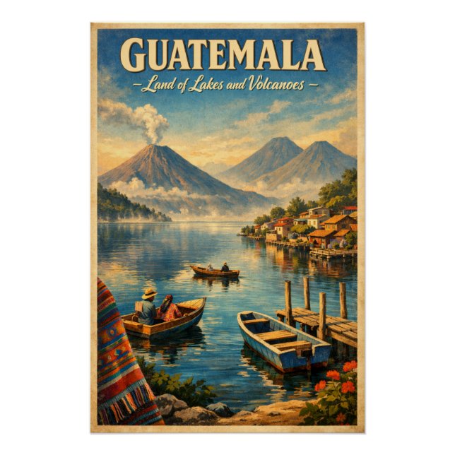 Póster GUATEMALA – Terra de Lagos e Vulcões (Frente)