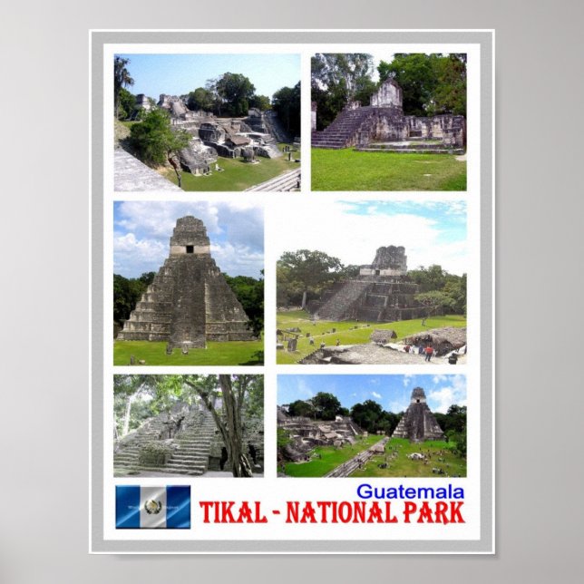 Poster Guatemala - Tikal - Parque Nacional - Mosaico - (Frente)
