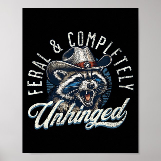 Poster Guaxinim Caubói Divertido, Feral e Totalmente Desc (Frente)