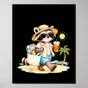 Poster Guaxinim de Verão de Aposentadoria em Férias de Ve