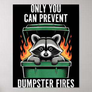 Poster Guaxinim engraçado, só você pode evitar incêndios