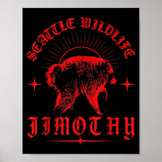 Poster Guaxinim Meme Jimothy Seattle Engraçado Quente