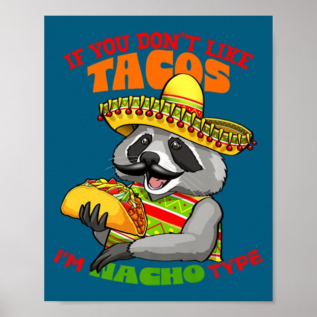 Poster Guaxinim mexicano cinco de maio engraçado fofo com (Frente)