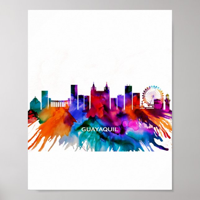 Poster Guayaquil Skyline (Frente)
