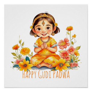 Póster Gudi Padwa Cute Girl