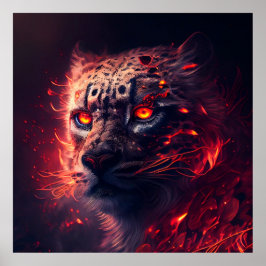 Poster Guépard Rouge