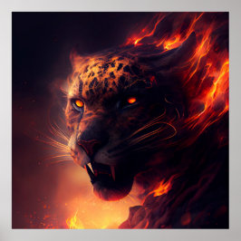 Poster Guépard Rouge