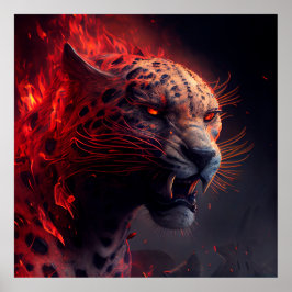 Poster Guépard Rouge