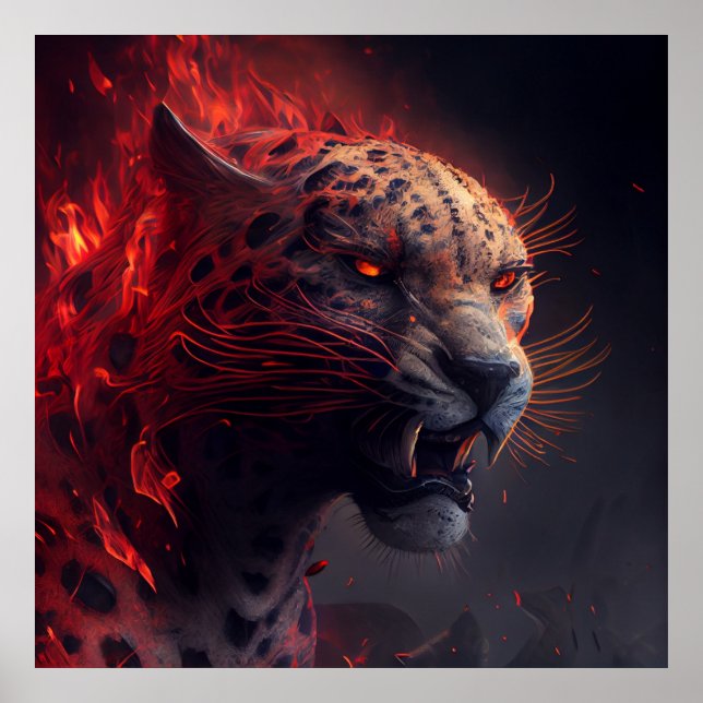 Poster Guépard Rouge (Frente)
