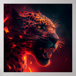 Poster Guépard Rouge