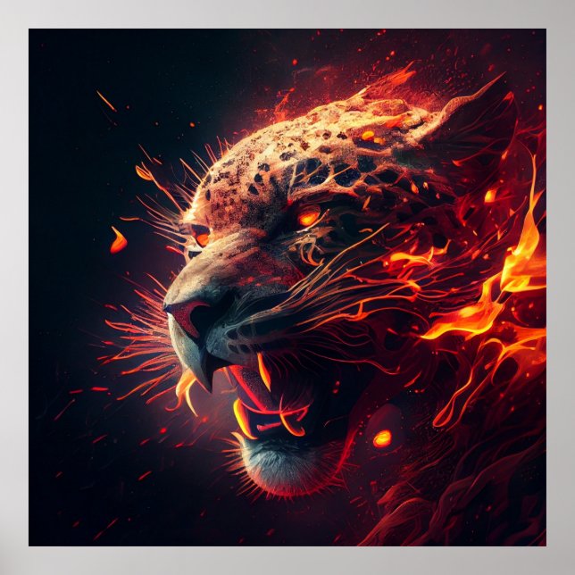 Poster Guépard Rouge (Frente)